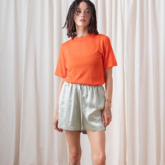 Ali Golden drawstring shorts - sage